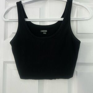 Wild Fable Black Fitted Crop Tank Top